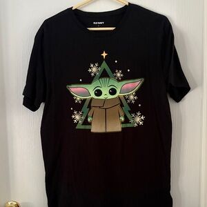 Old Navy Black Tee with Green and Pink Character